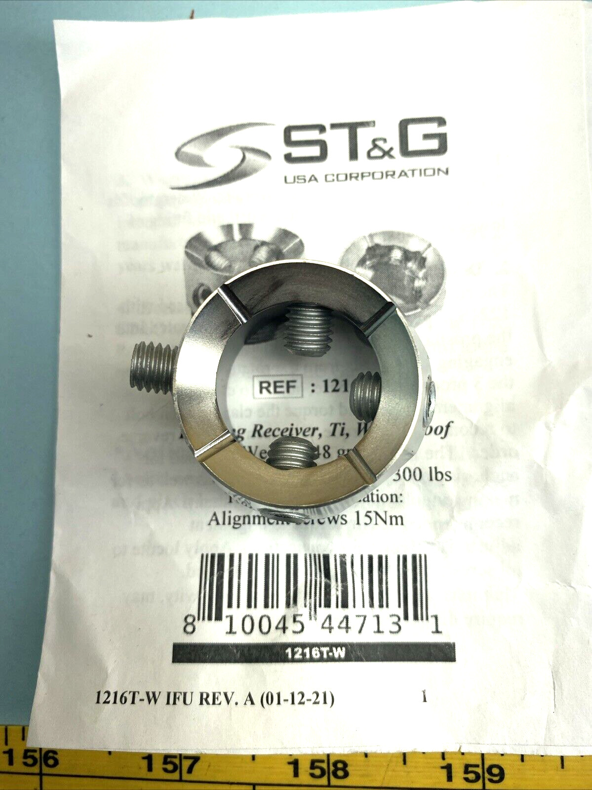 ST&G Rotating Receiver, Titanium, Waterproof – for 1214T or 1221S, Hangar
