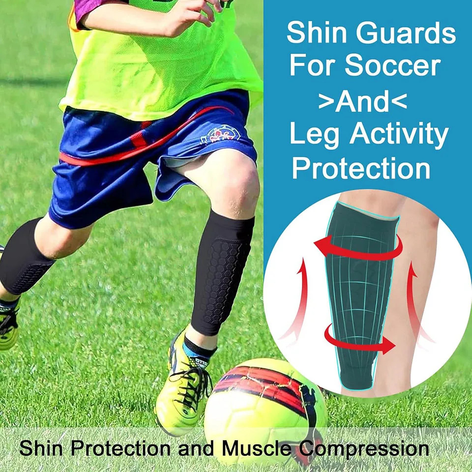 Soccer Shin Guard Sleeves,Football Shin Defender Socks Calf Compression