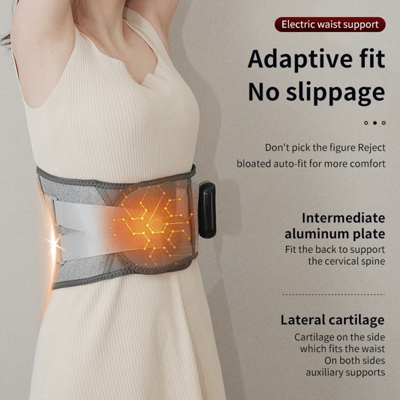 Electric Warming Belt Heating Waist Brace Lower Back Pain Relief Therapy Support