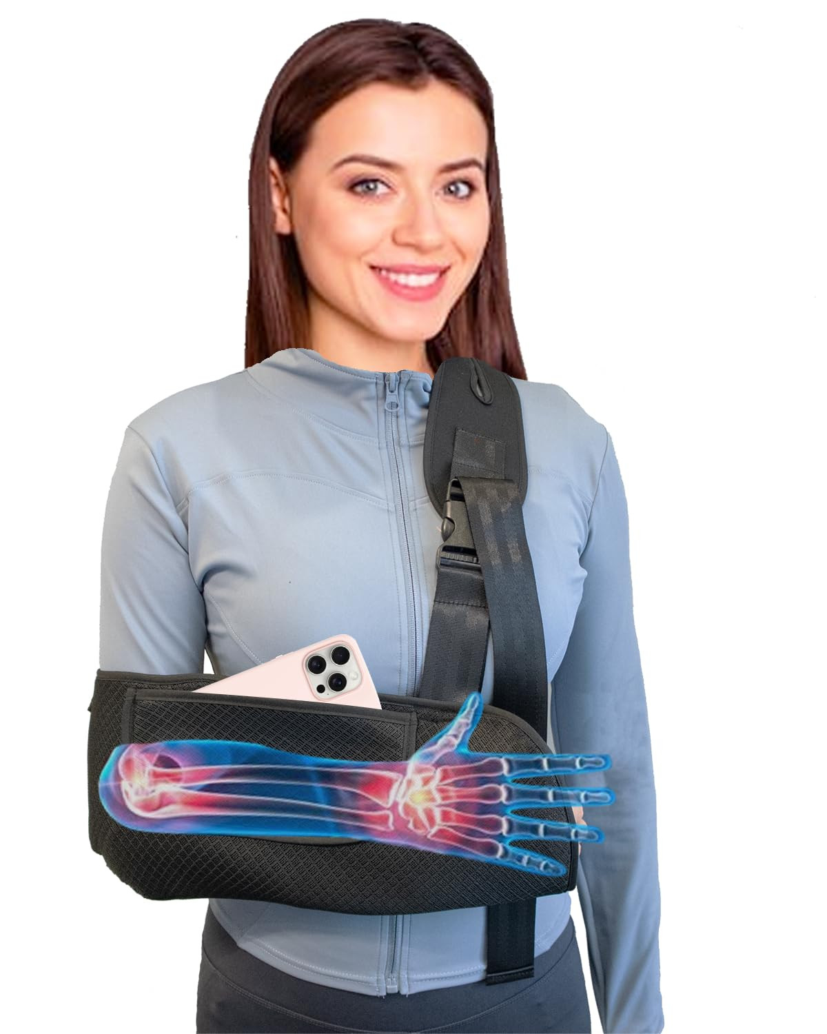 Arm Sling, Upgraded Straps, Ultimate Comfort, Convenient Pocket, Arm Sling Shoul