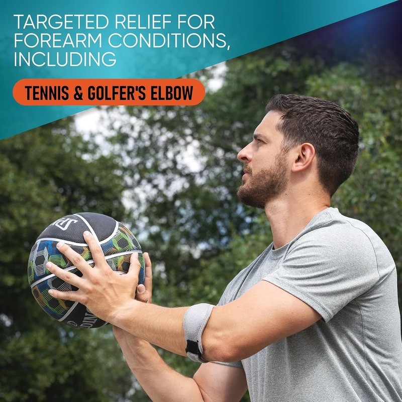 Adjustable Elbow Support Brace Golf Tennis Pain Relief Sleeve Pack of 2 New