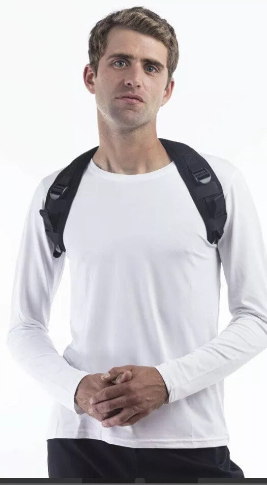 Beneforma Black Neoprene Back Brace Posture Corrector Anti Slouch With Carry Bag