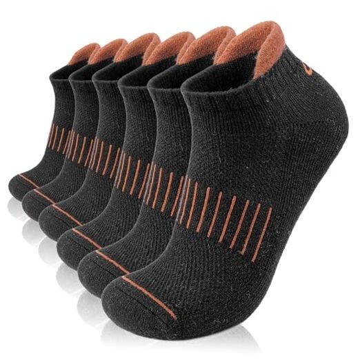 Merino Wool Ankle Hiking Running Socks for Men Women Breathable Large Black