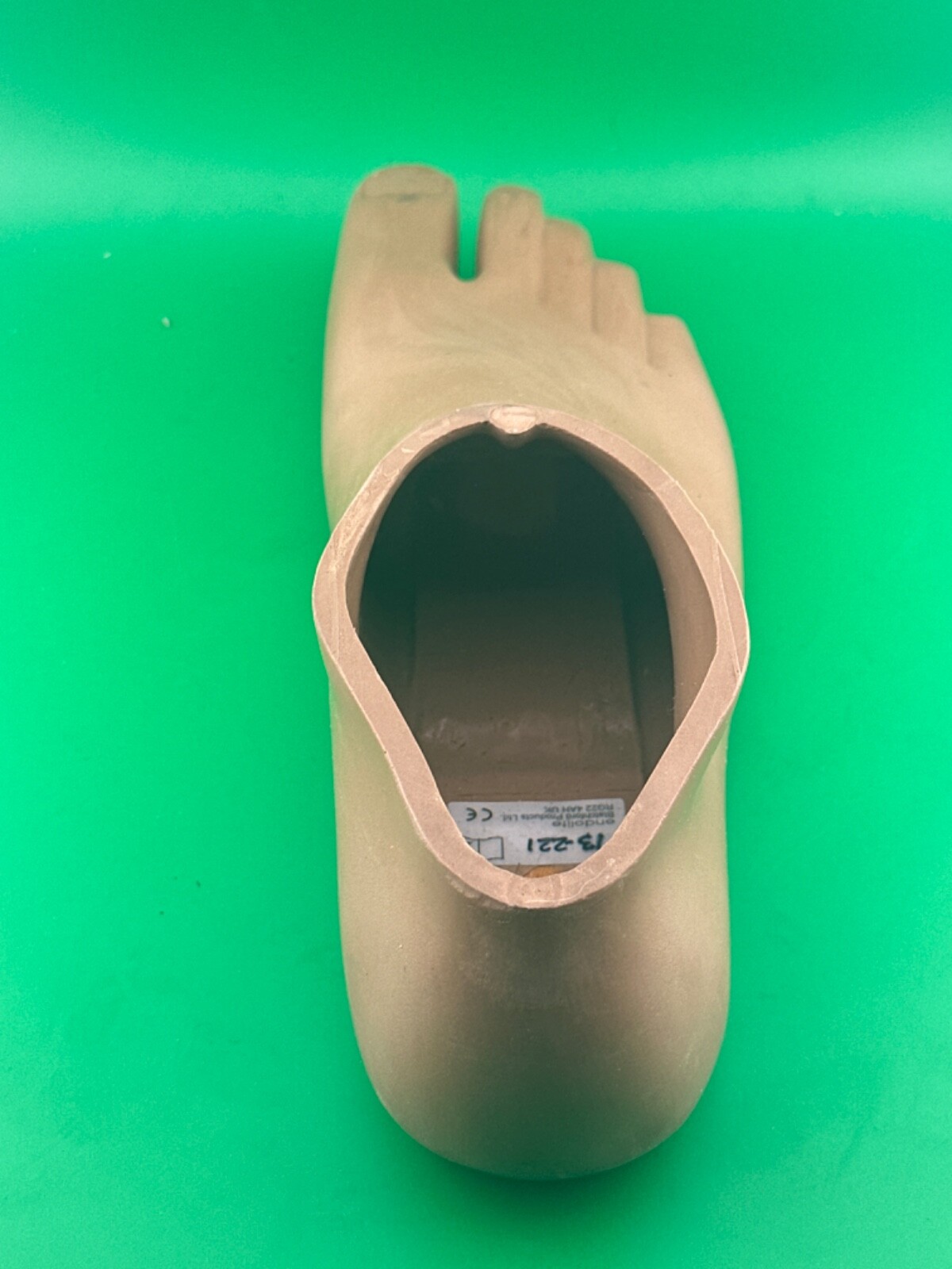 Prosthetic footshell foot shell, right. Blatchford avalon shell. Brown. Sz 29cm