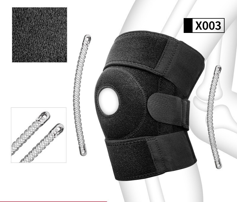 Knee Brace Hinged Compression Sleeve Joint Support Open Patella Stabilizer Wrap