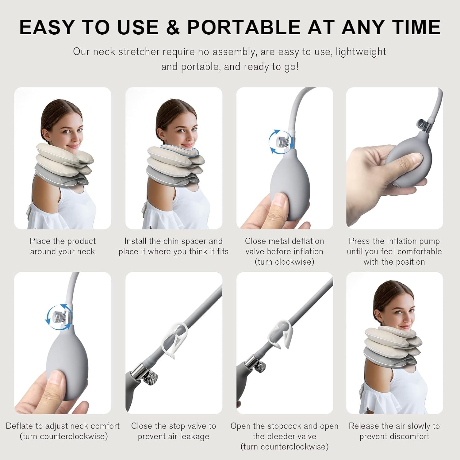 Neck Stretcher with Brace – Inflatable Cervical Traction Device for Neck Pain…