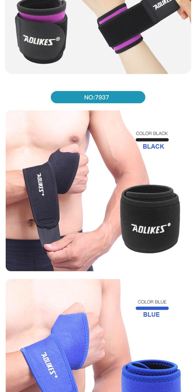 Aolikes 1 Pc Wrist Band Support for Adjustable Wrist Bandage Brace for Sports Wr