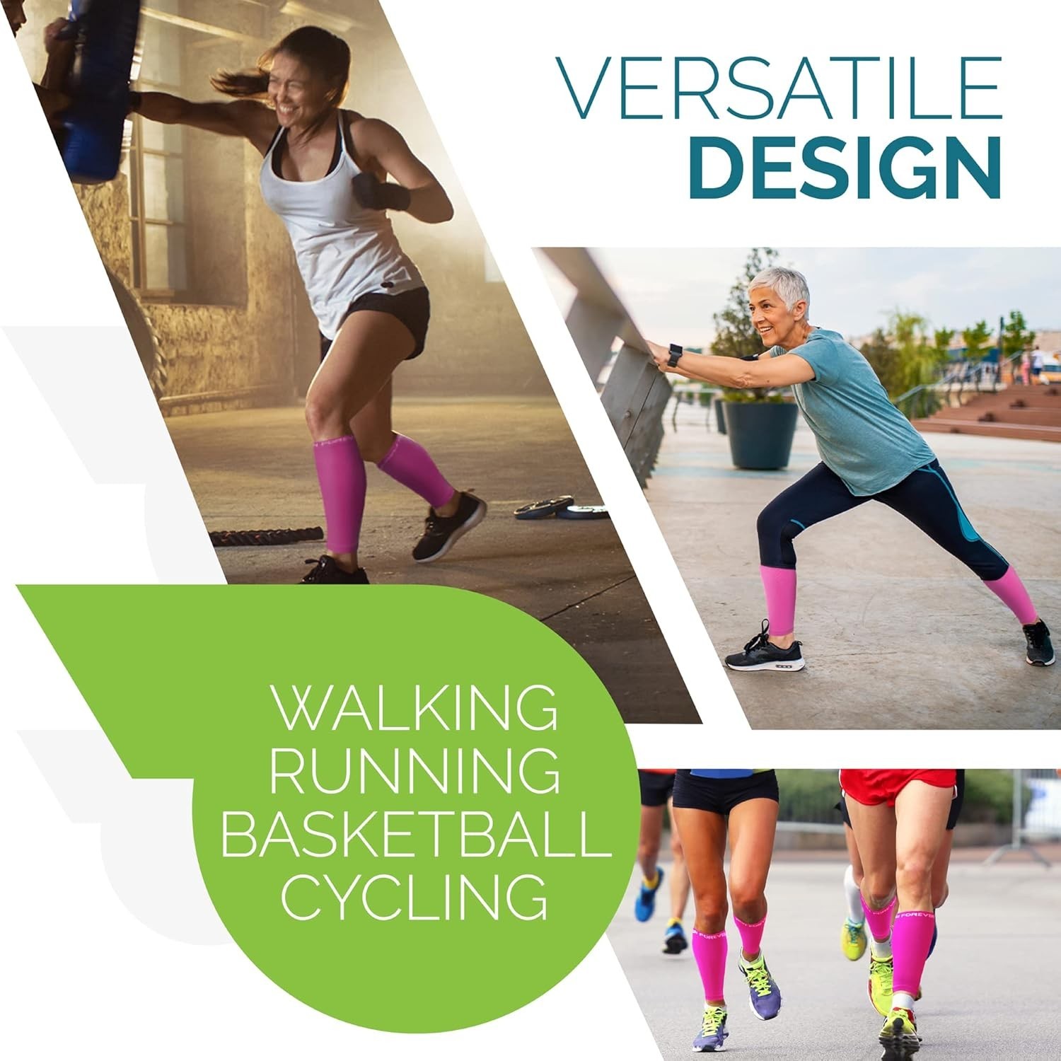 Versatile Footless Calf Compression Sleeves for Athletes – Durable & Breathable