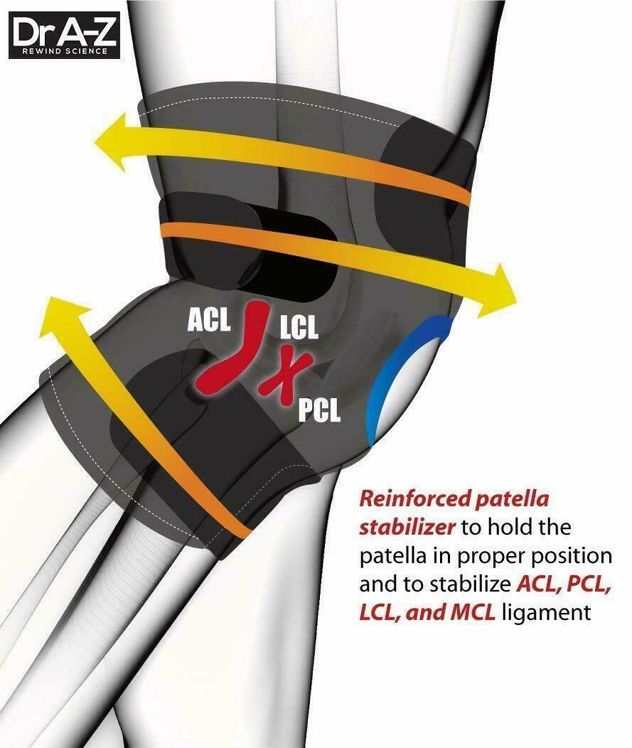 Knee Brace Compression Sleeve Support DCF Cross Wraps Anti-Slip Firm Grip