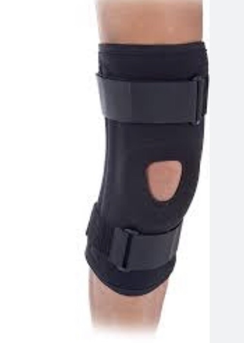United Ortho Wraparound Hinged Knee Brace, XL, Open patella Neoprene Black ￼