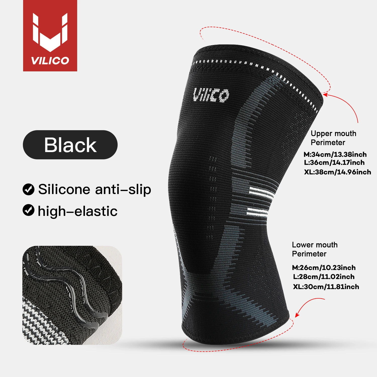 Professional Knee Support Compression Knee Sleeve anti Slip Silicone Knee Braces