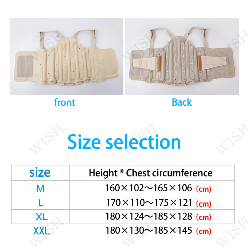 Inflatable lumbar and thoracic spine fixation brace to relieve lower back pain