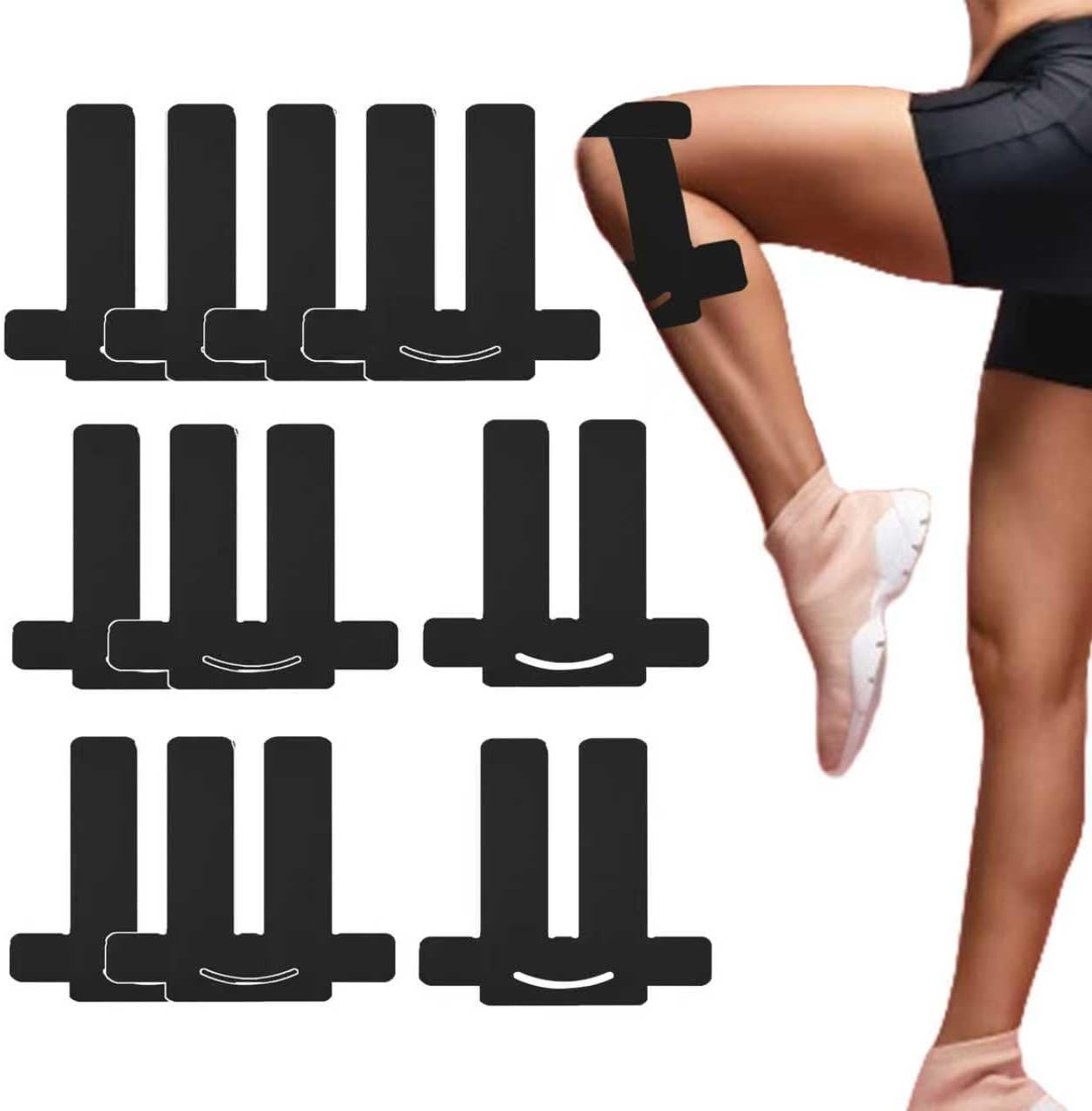 10Pcs Precut Kinesiology Tape for Knees – Waterproof Knee Tape for Knee Pain