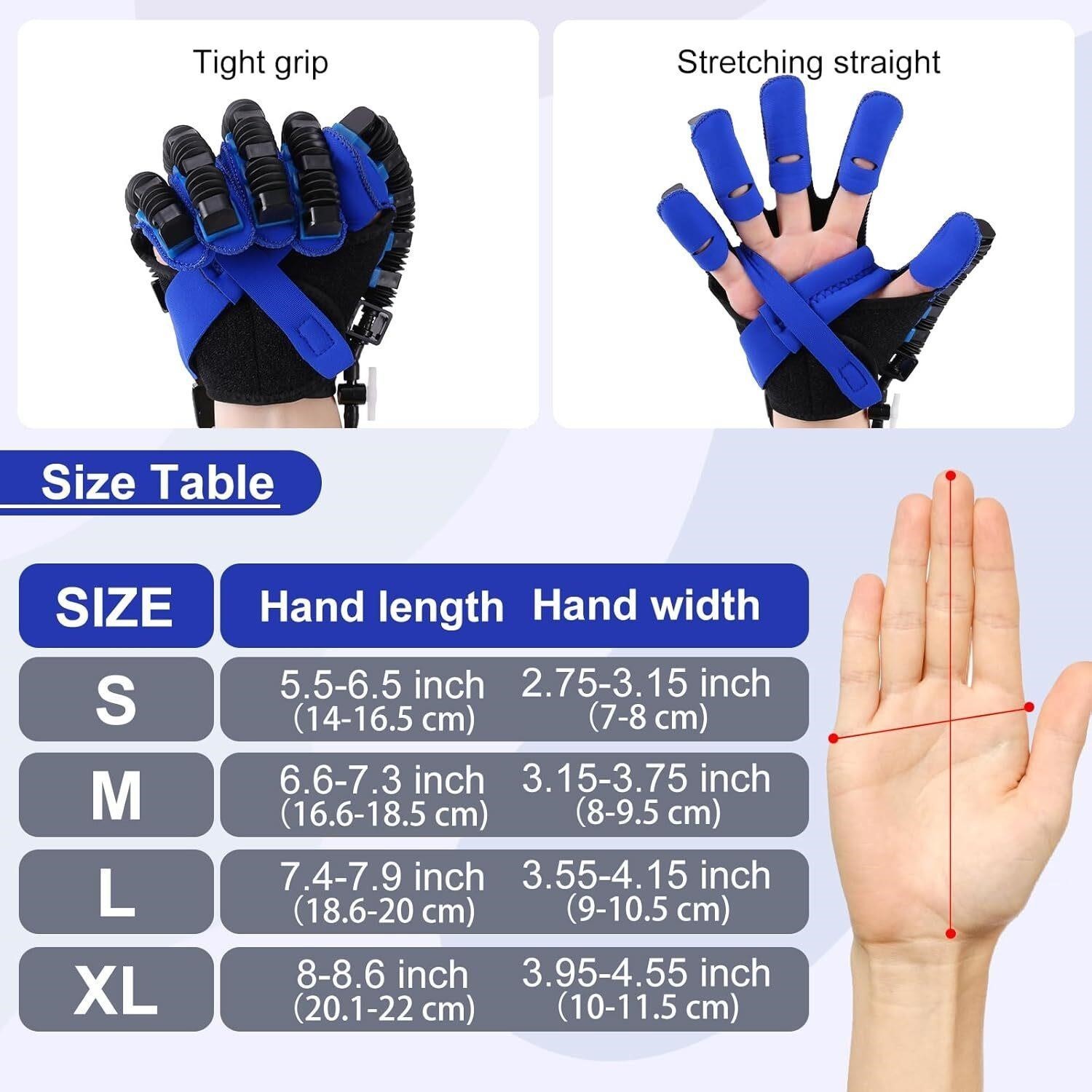 Upgraded Hand Function Rehabilitation Robot Gloves for Stroke (Left Hand Sz L)