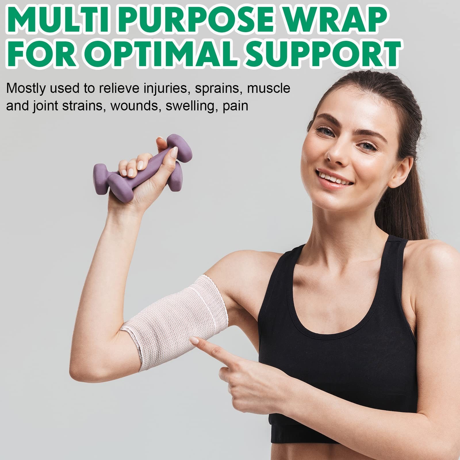 20 Pack 3″ Elastic Bandage Wraps – Self-Closure Compression for Legs, Knees, Ank