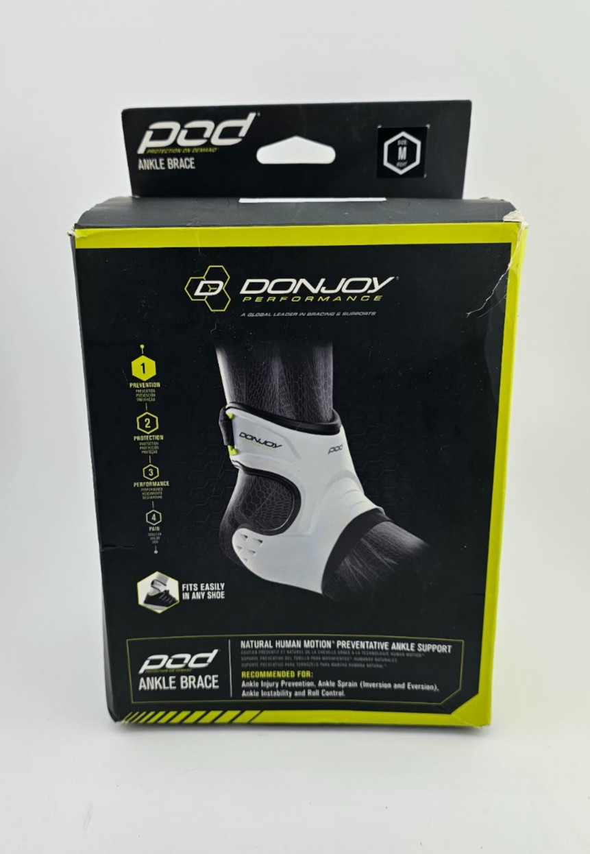 DONJOY-Pod® Right Ankle Brace, Sleek, Lightweight, White (OPEN BOX) See Descript