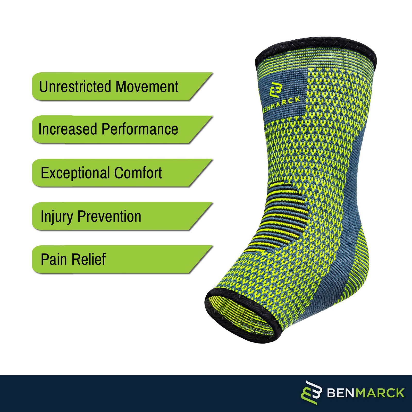 Benmarck Ankle Compression Sleeve, Plantar Fasciitis Sock, Foot Arch and Achi…