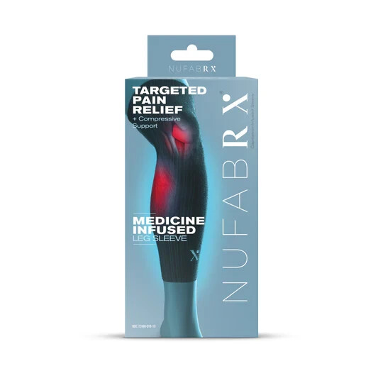 Nufabrx Leg Compression Sleeve for Pain, Thigh, Calf and Knee Brace, L/XL