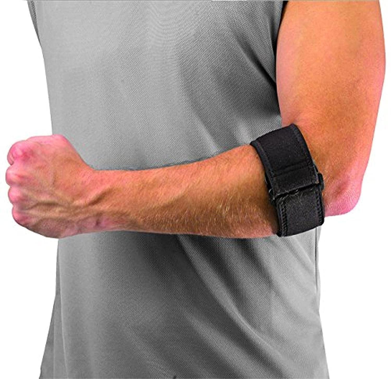 MUELLER Sports Medicine Tennis Elbow Brace With Gel Pad, One Size, Black