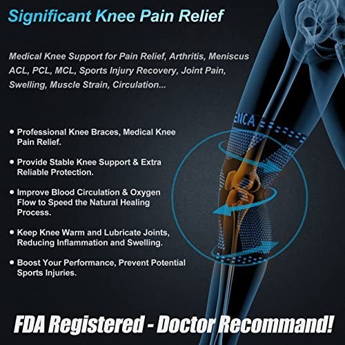 Knee Brace for Pain Relief with Patella Pad Side Stabilizers Compression Sleeve