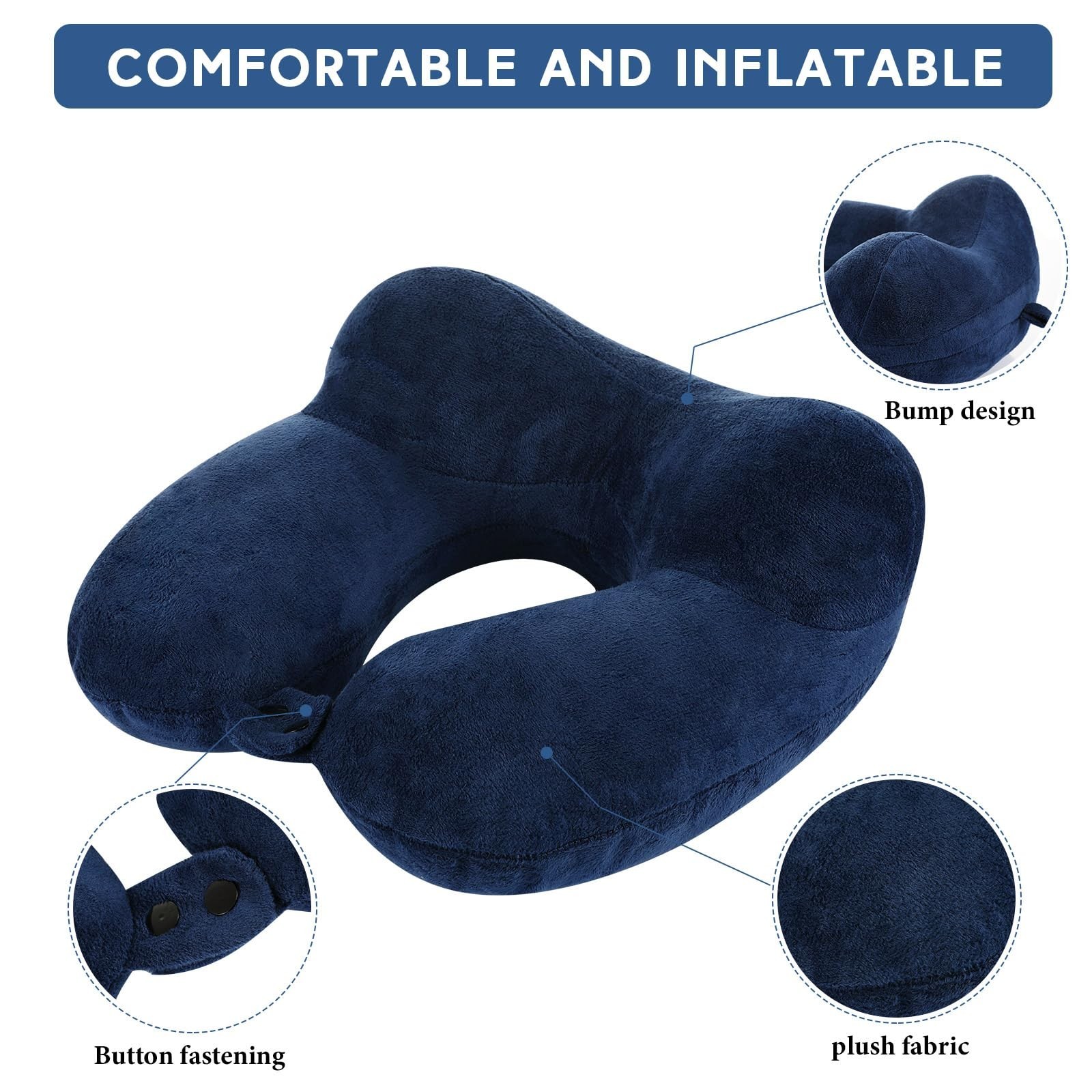Sintuff 2 Pack Inflatable Travel Pillow for Airplanes Inflatable Neck Flight …