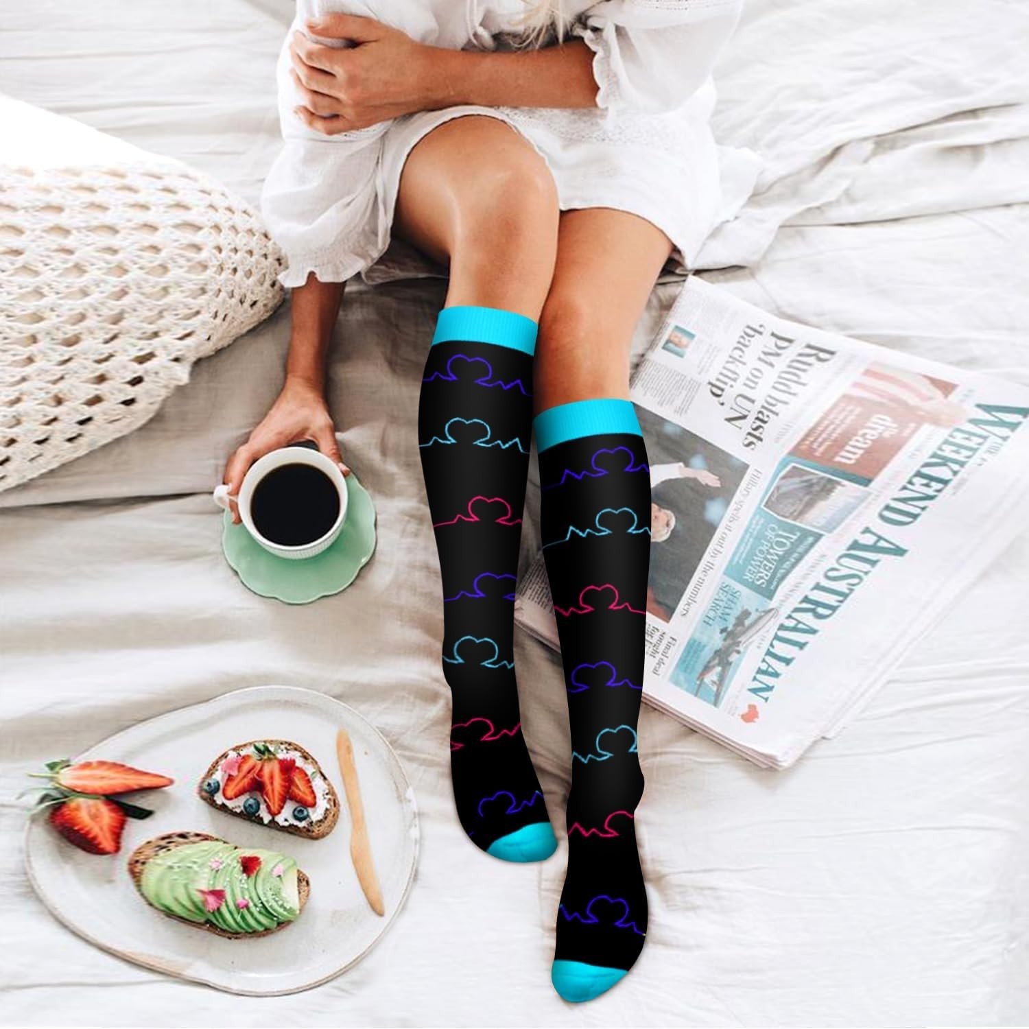 Bluemaple 6 Pack Copper Compression Socks for Women and Men Circulation-Best