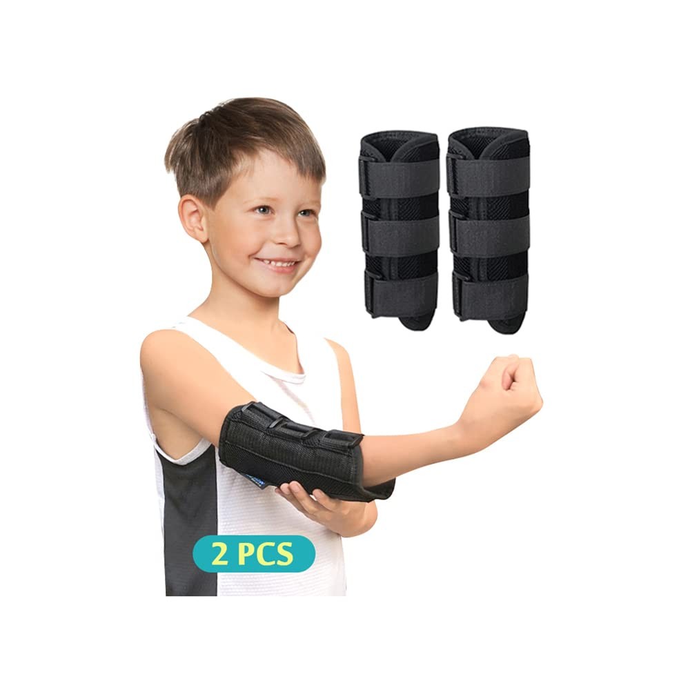 Mybow Pediatric Elbow Brace Splint Child Kids Arm Immobilizer Small, Black