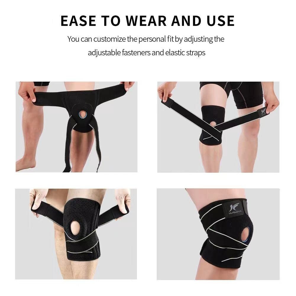 Hurmoya Knee Brace – Side Stabilizers & Patella Gel Pads, Adult Small, ACL PCL