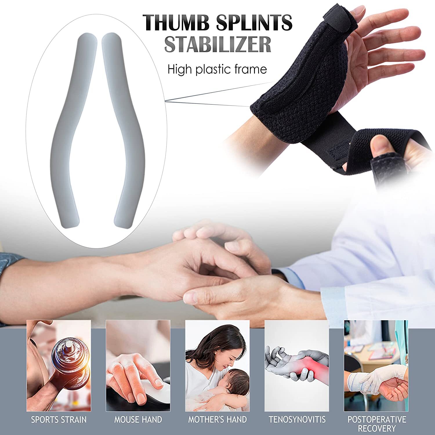 Wrist Support Brace Compression Strap Carpal Tunnel Arthritis Left & Right Hand