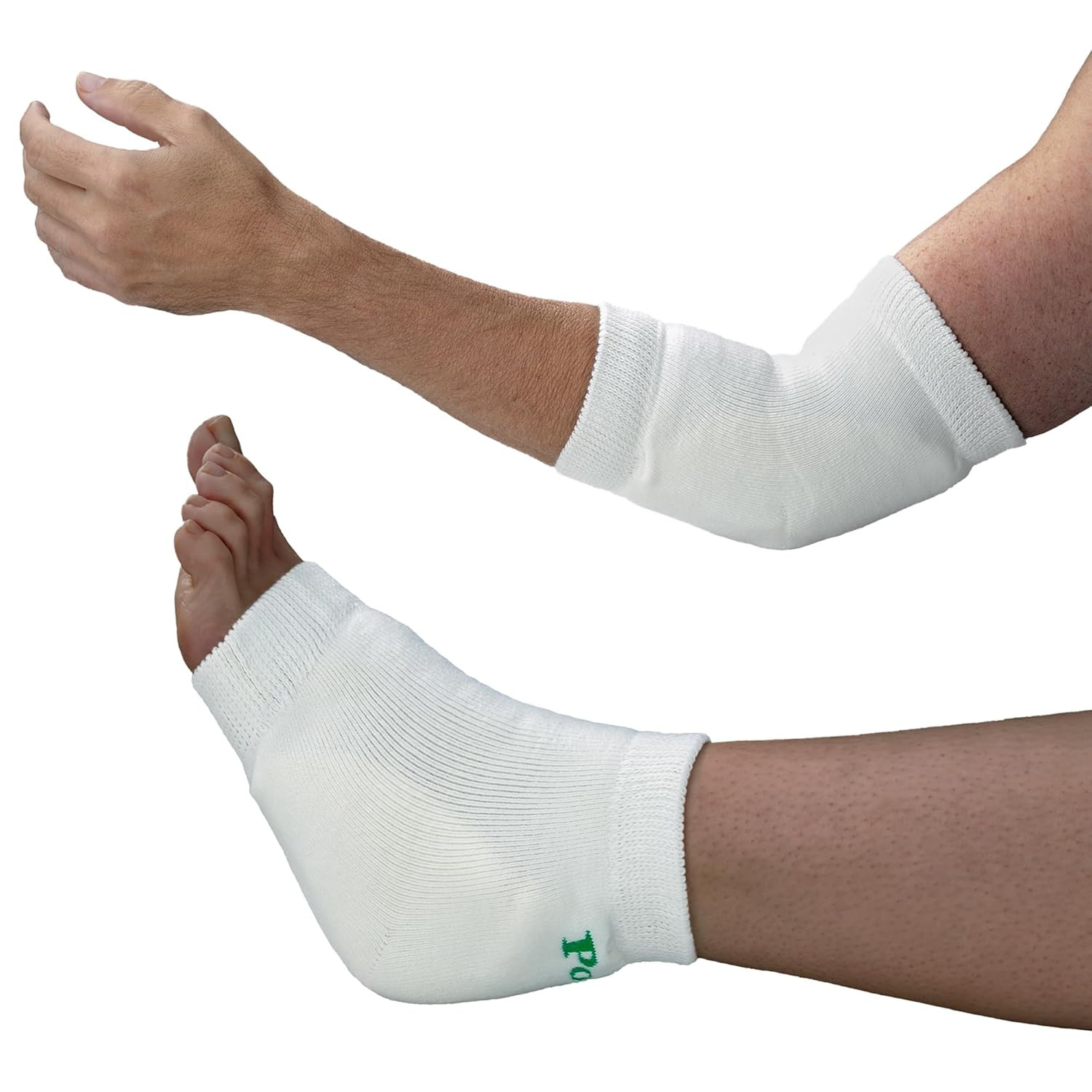 TIDI 6224M Heel and Elbow Protectors with Foam Pads ― Medium ― White ― One Pair