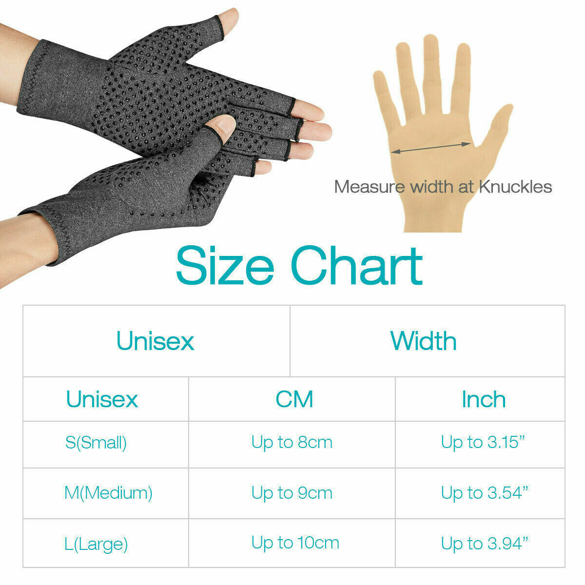 Copper Compression Gloves Arthritis Carpal Tunnel Hand Wrist Brace Support S/M/L