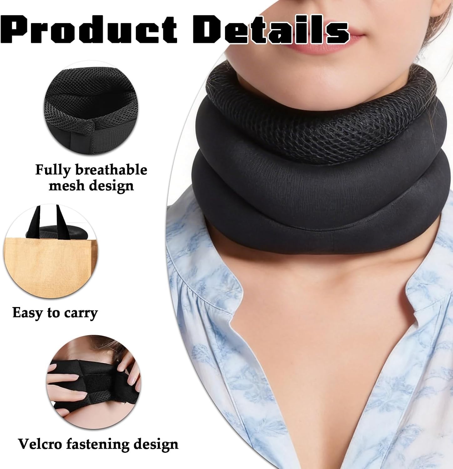 Neck Support Strap Cervical Collar Relieves Pain Spine Pressure for Women Men