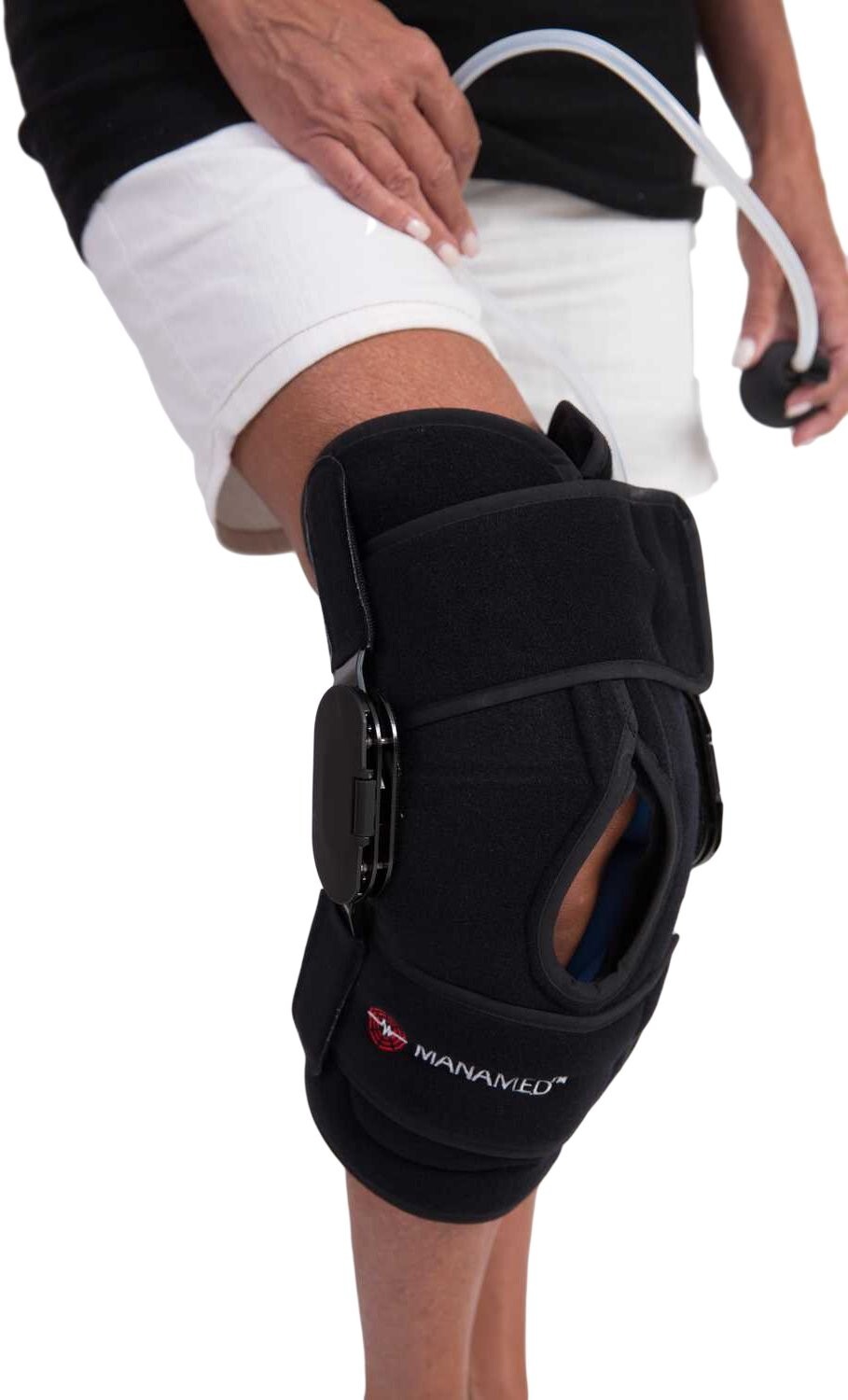 EZ Rom Pump Compression Therapy Hinged Post Op Knee Brace 2 Cold Pads