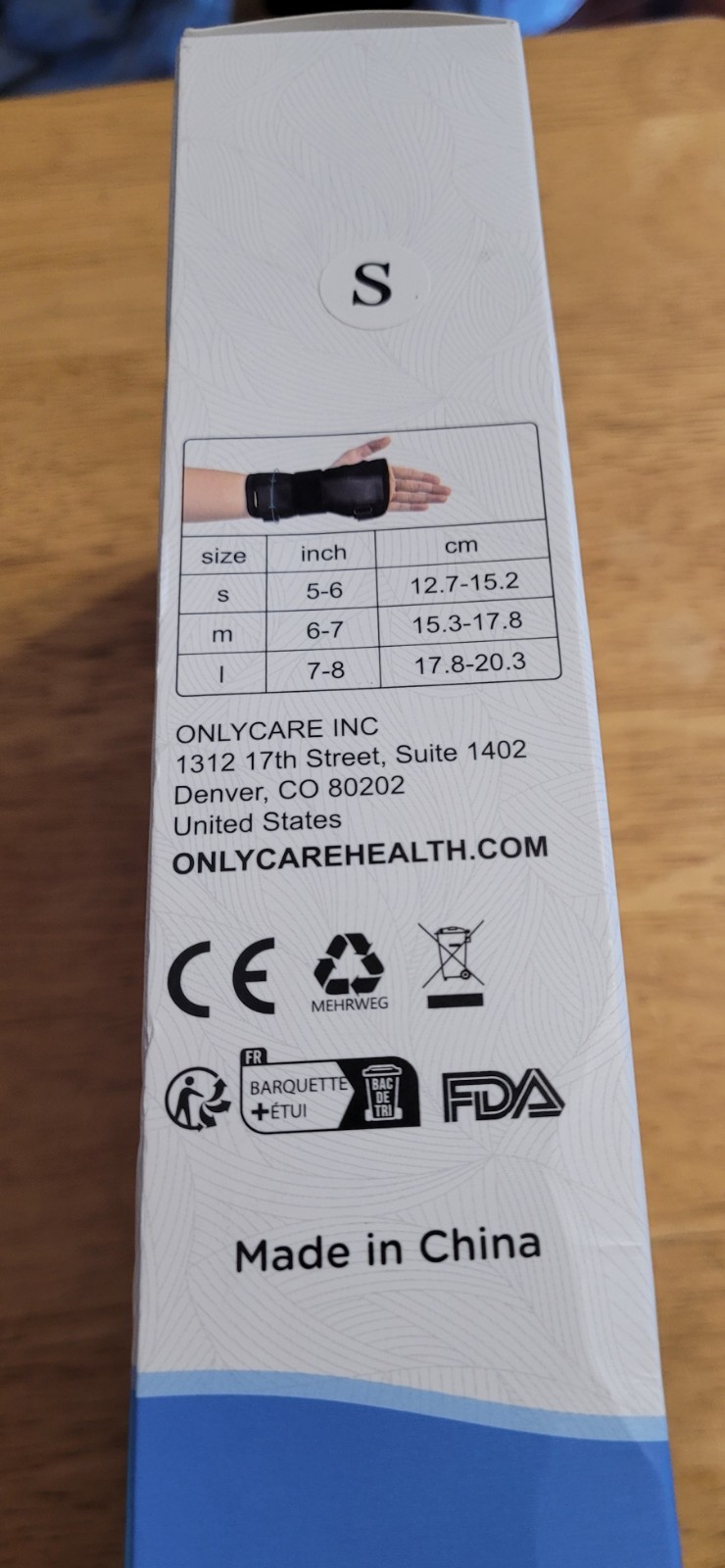 Onlycare Brand Compression Stabilizing Wrist Brace Right Moderate Small