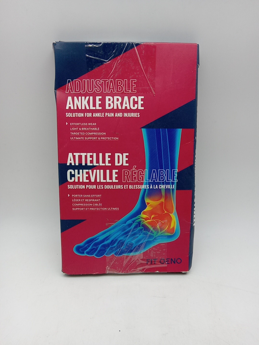 Fit Geno Adjustable Ankle Brace Pain Relief New FREE SHIPPING L/XXL Lace Up 167