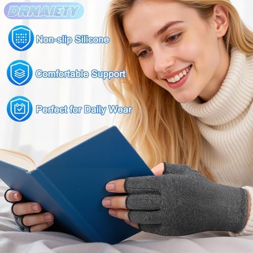 DRNAIETY 2 Pairs Arthritis Compression Gloves- for Hand Arthritis, Carpal Tunnel