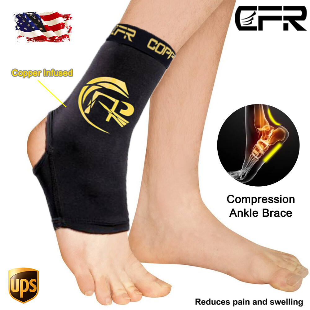 Copper Ankle Support Gym Compression Foot Sleeves Plantar Fascitis Socks Wrap DS