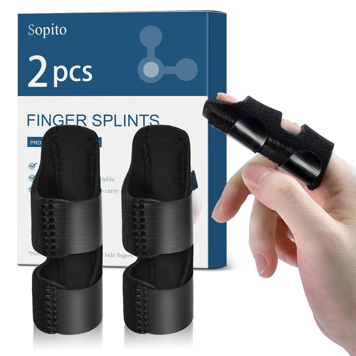 Finger Splints, 2Pcs Finger Support Brace, Arthritis & Knuckle Immobilizer