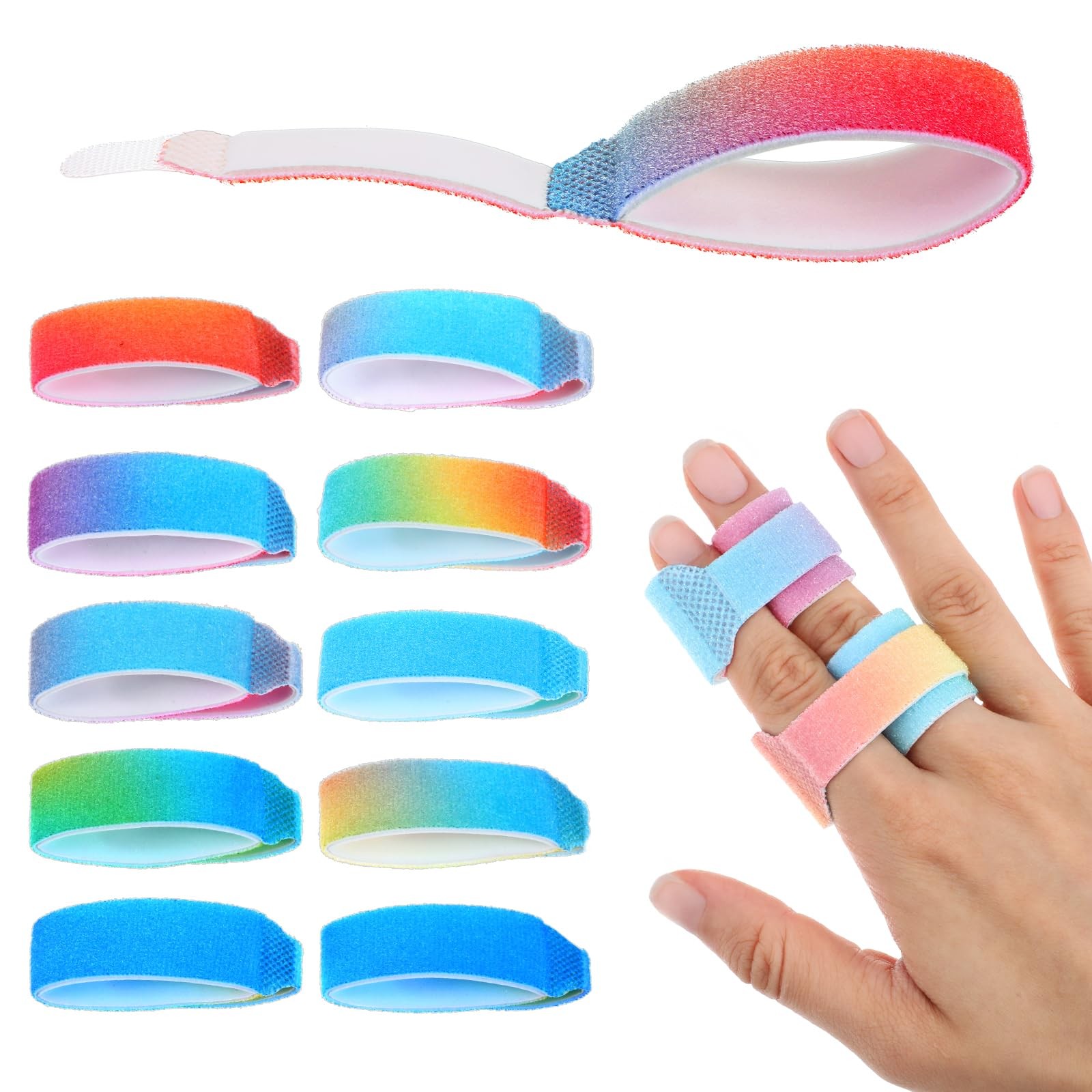 10 Pcs Buddy Tape Finger Straps, Washable Finger Buddy Wraps With Padded, Reu…