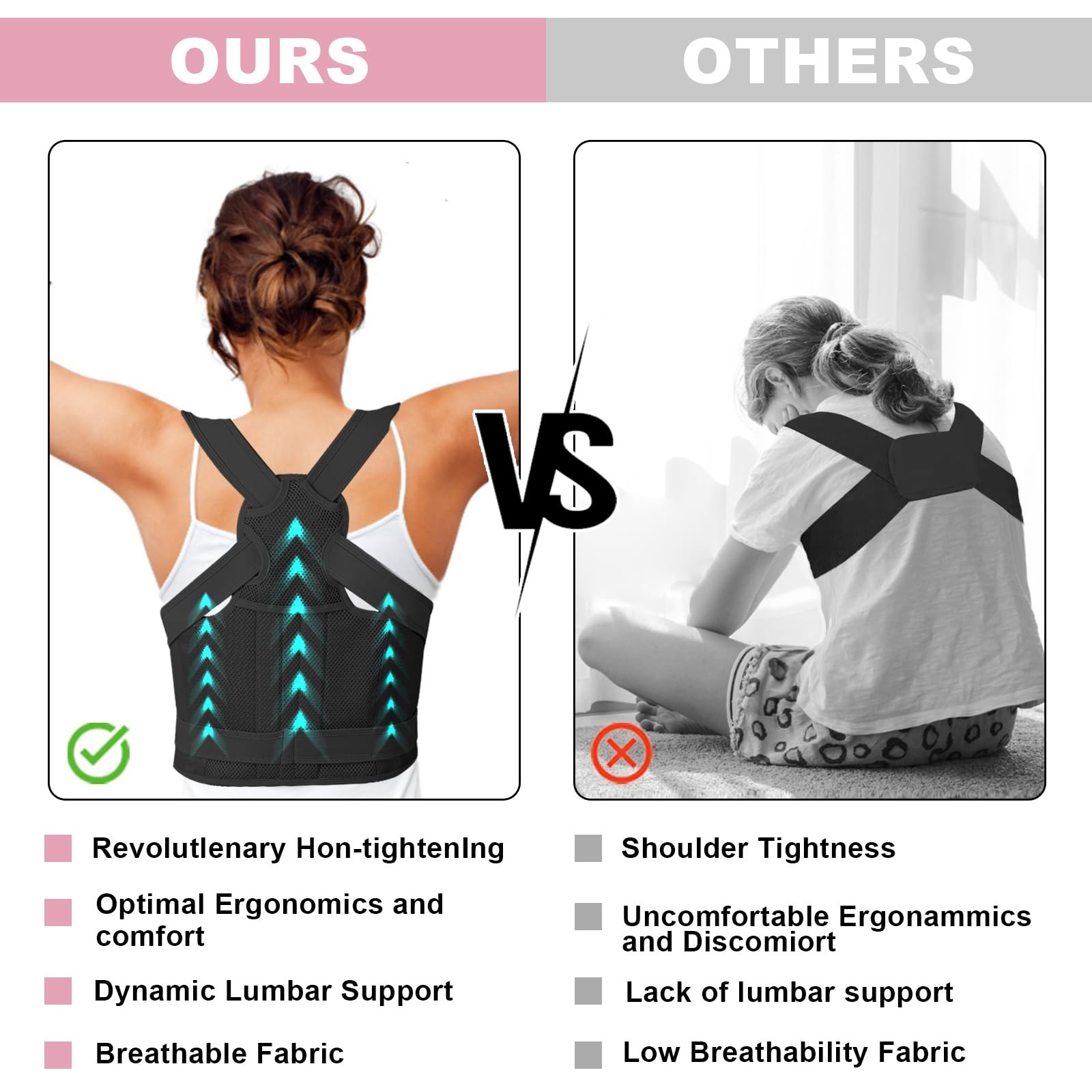 Posture Corrector for Women and Men,4 In 1 Adjustable Full Back Brace,Posture…