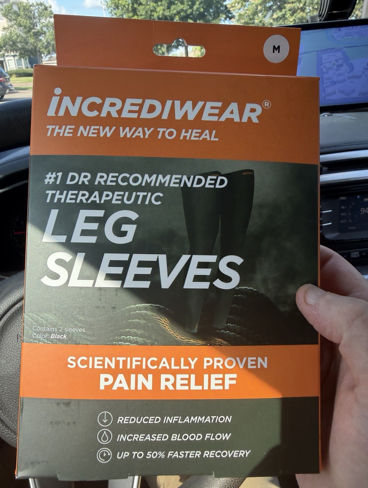 Incrediwear Leg Compression Sleeves Size M Black Pain Relief LS903