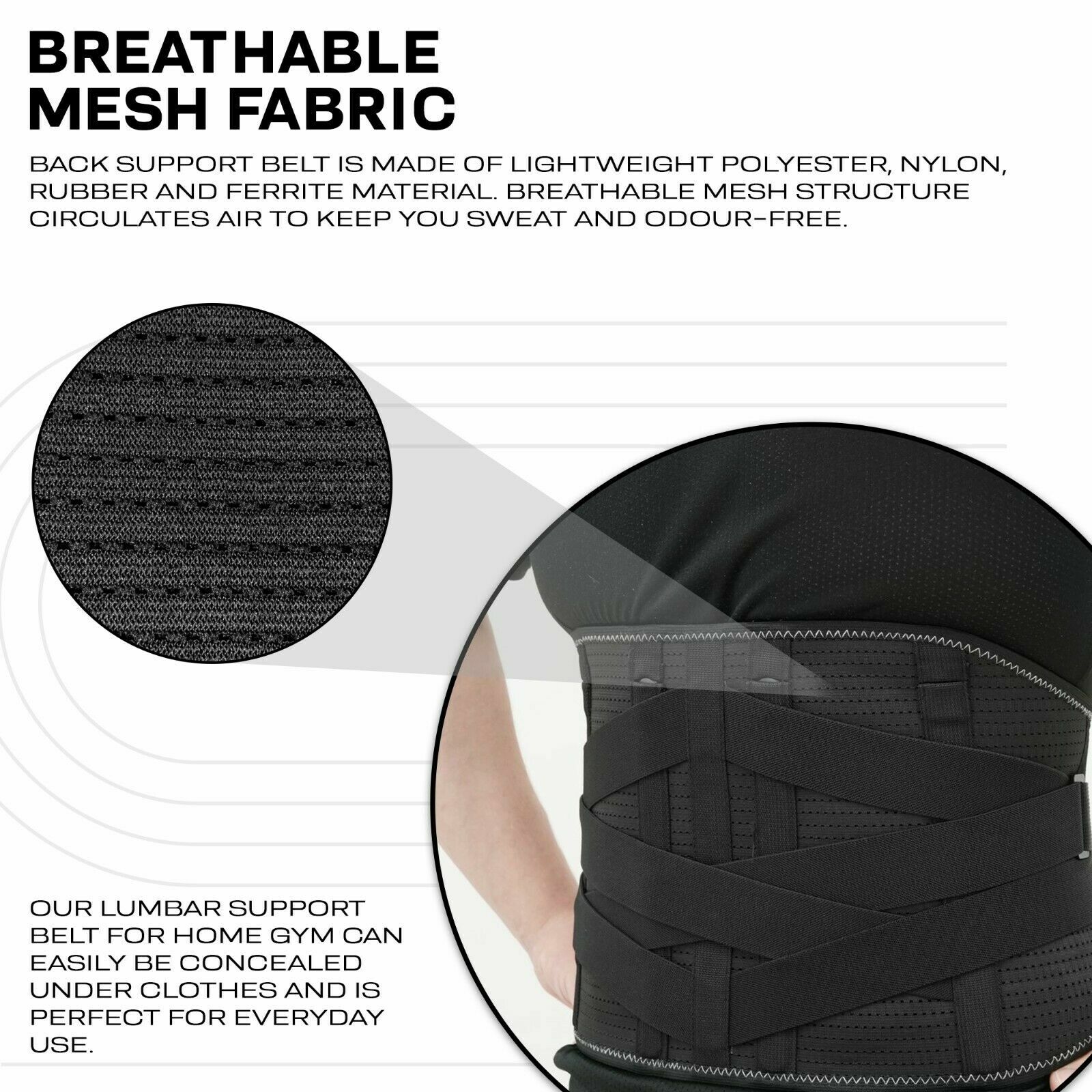 Back Brace Belt by RDX, Back Support, Pain Relief, Lower Lumbar Support Belt