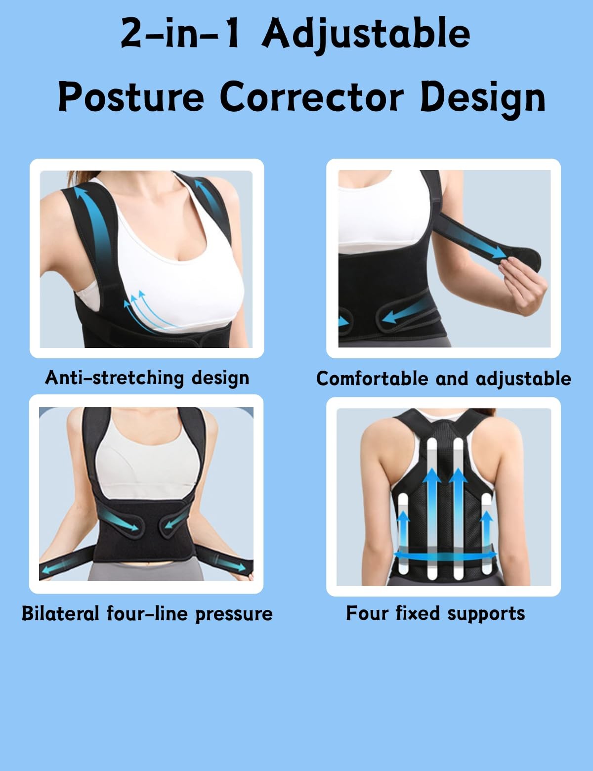 Back Brace Posture Corrector for Men & Women, Upgraded Full Large