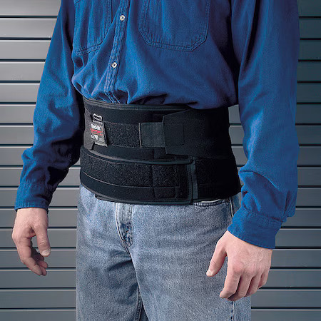 Allegro Industries 7115-01 Back Support W/Suspenders, Black, S