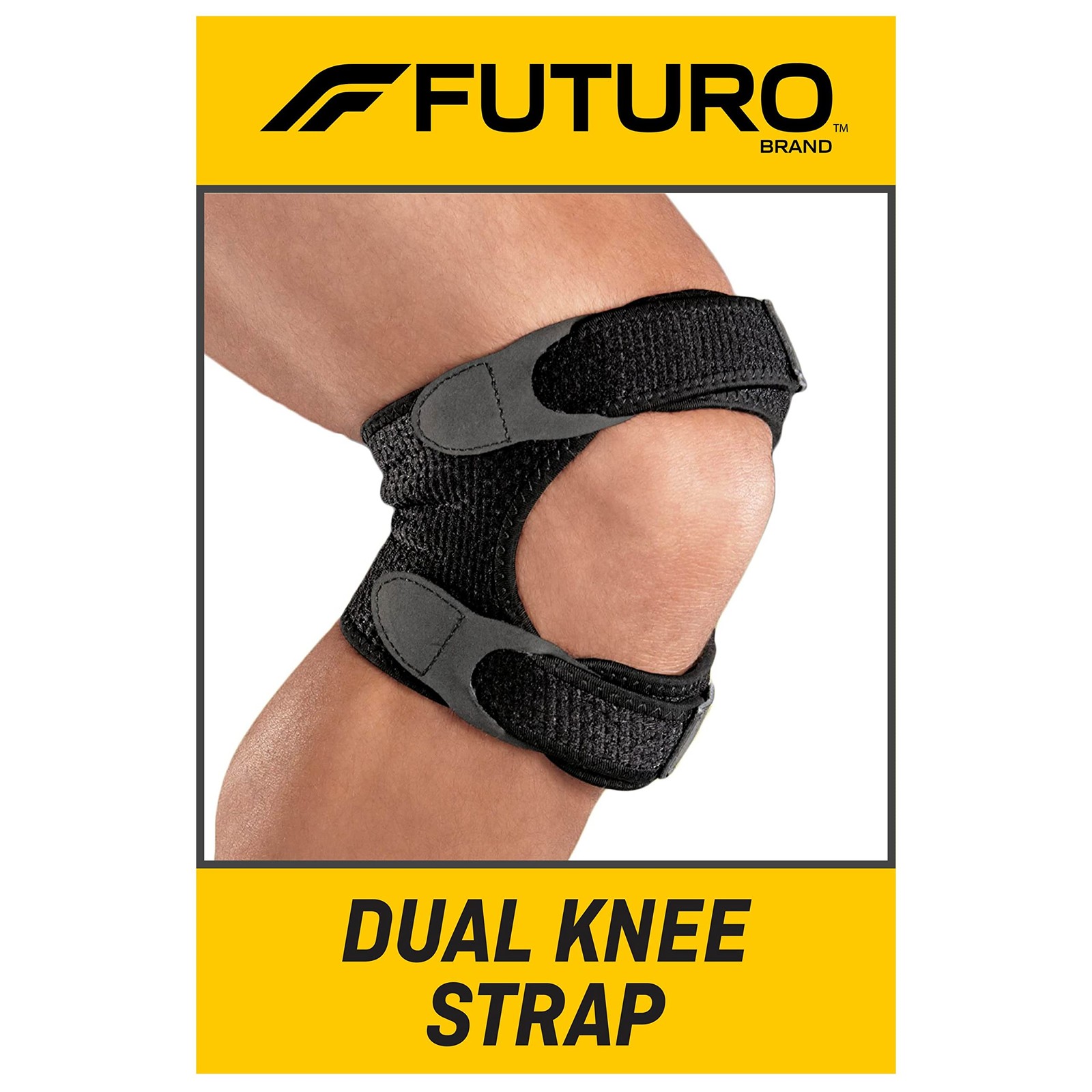 FUTURO Dual Strap Knee Support, Adjustable Adjustable, Black