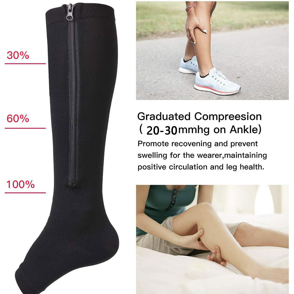 3pairs Socks For Compression Socks 20-30mmhg Men Women Circulation Recover Nylon