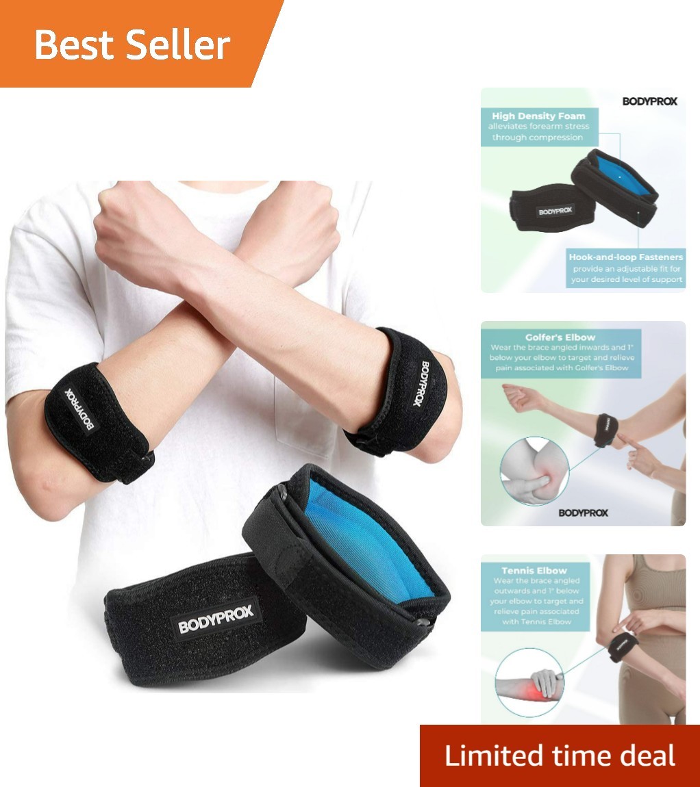 Adjustable Compression Elbow Brace 2 Pack – Ideal for Tennis & Golf Relief