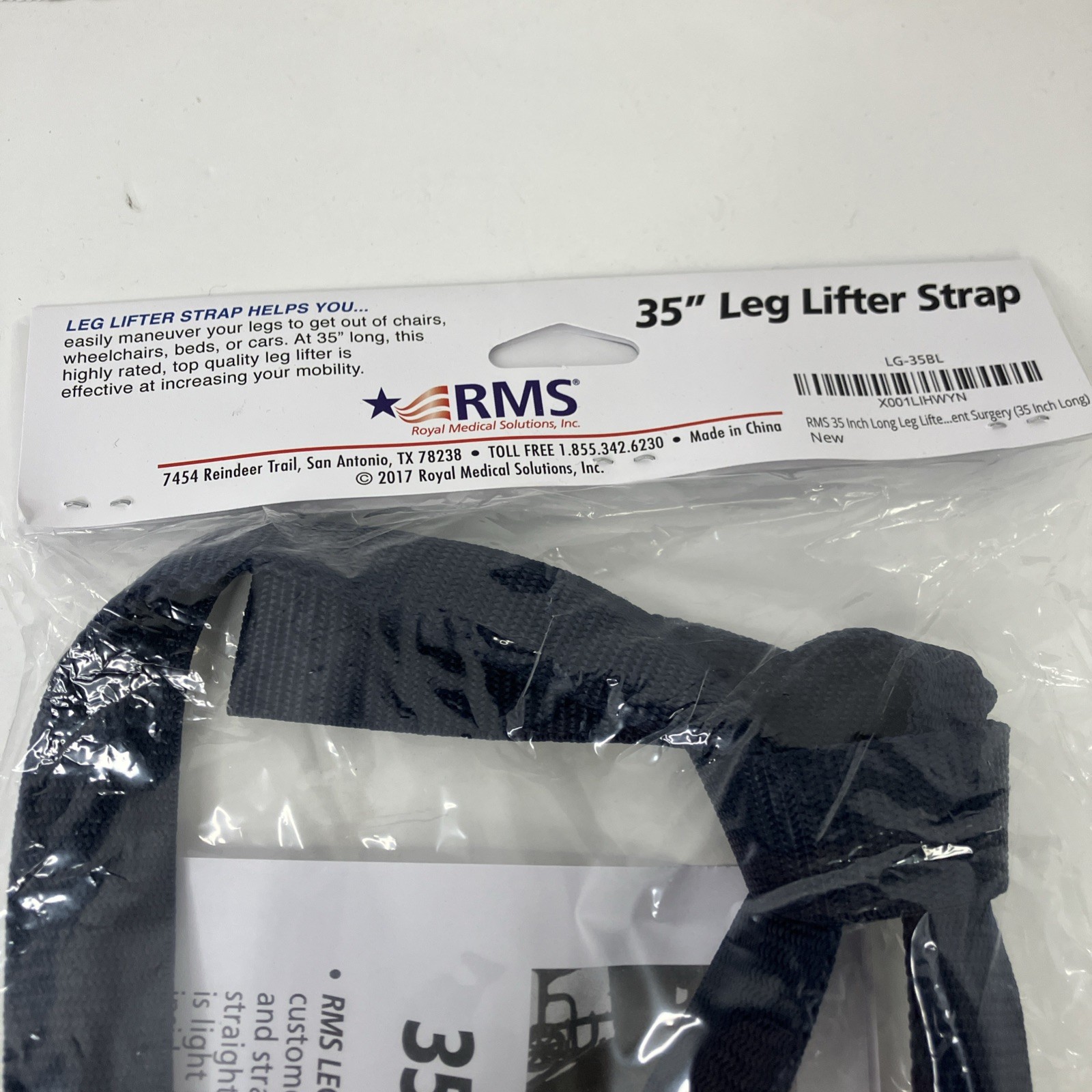 RMS 35″ Blue Adjustable Leg Lifter Straps Royal Medical Solutions