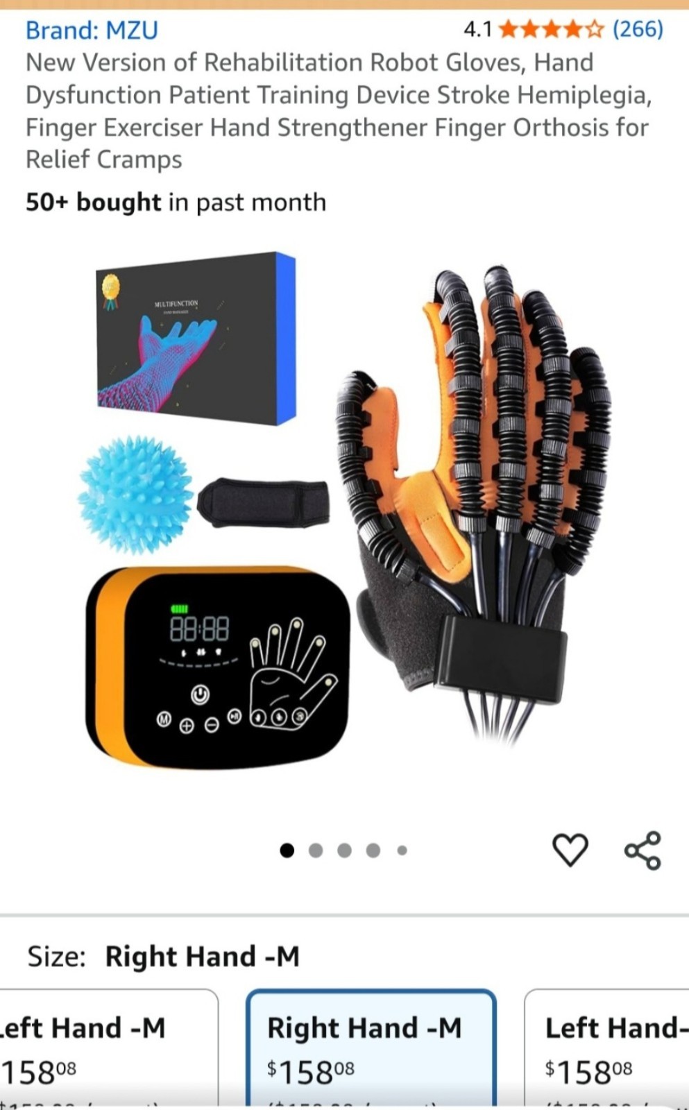 Robot Gloves for Arthritis, Stroke Hemiplegia, Cerebral Palsy Right Hand-M