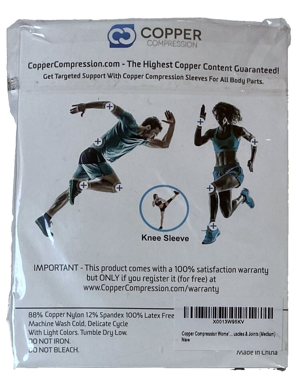 Copper Compression Recovery Knee Sleeve, Black, Medium MSRP $20.00